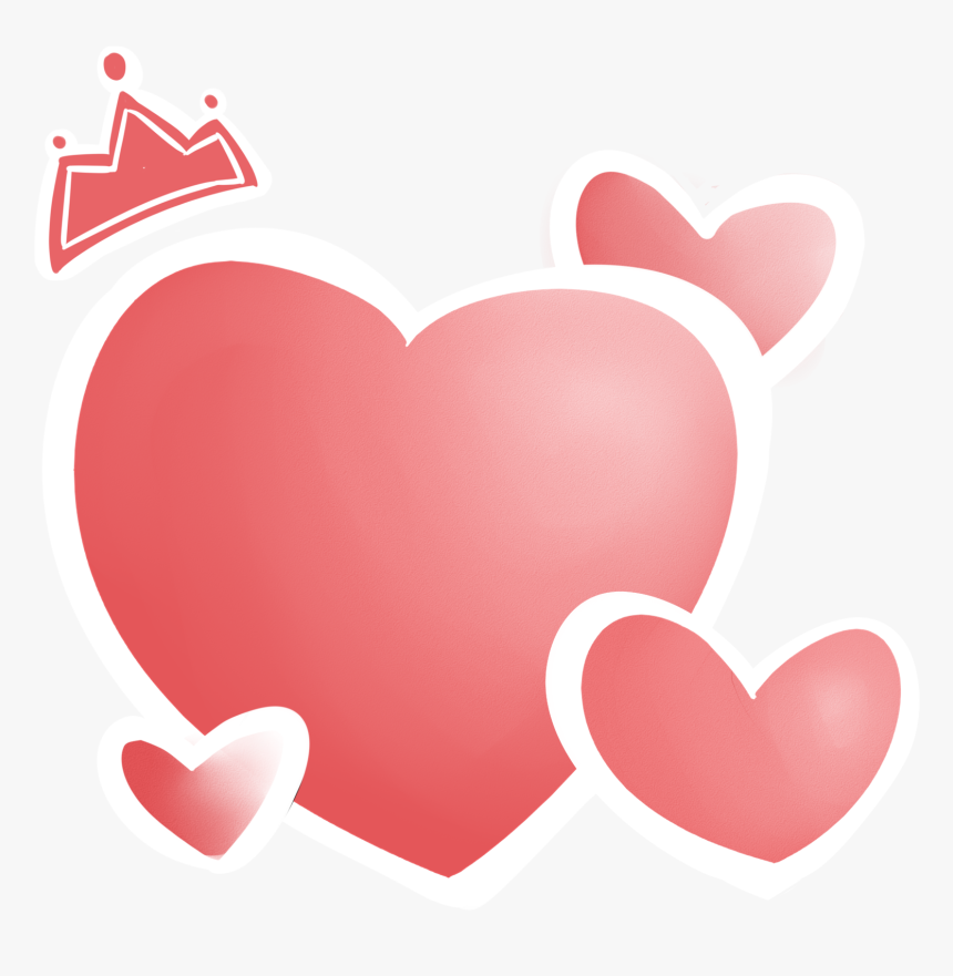 七夕节情人节手绘水彩卡通爱心皇冠免费下载 - Heart, HD Png Download