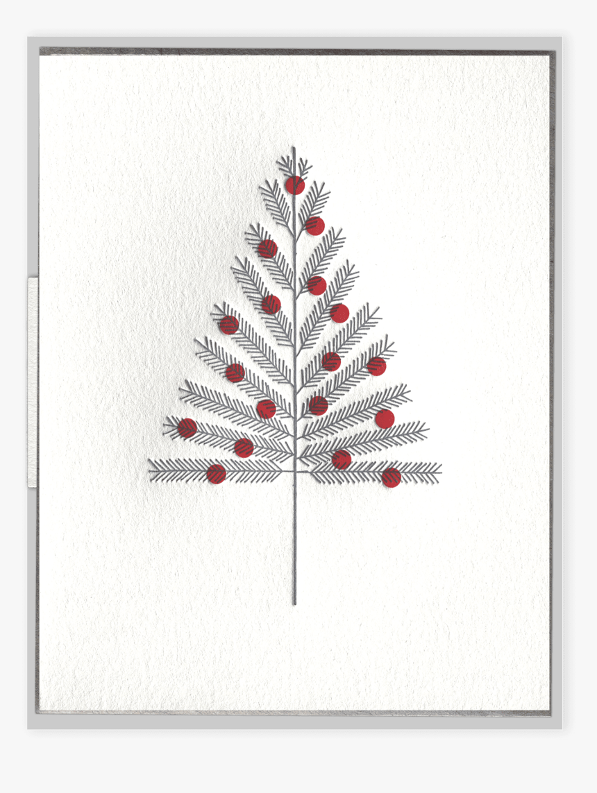 Aluminum Tree Letterpress Greeting Card - Christmas Day, HD Png Download