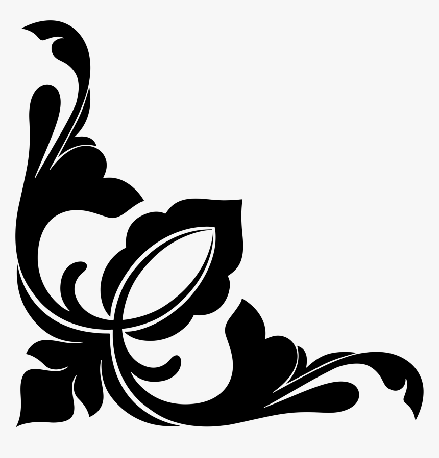 Ornament Silhouette Clip Art - Corner Clipart, HD Png Download