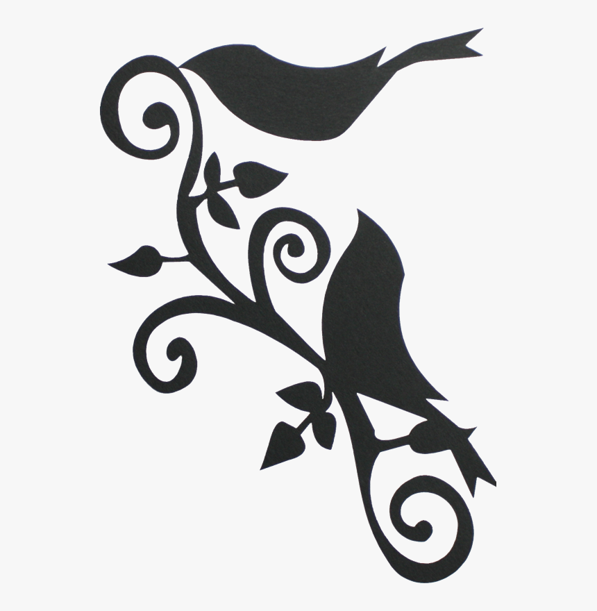 Large Bird Flourish - Silhouette Art Of Birds, HD Png Download