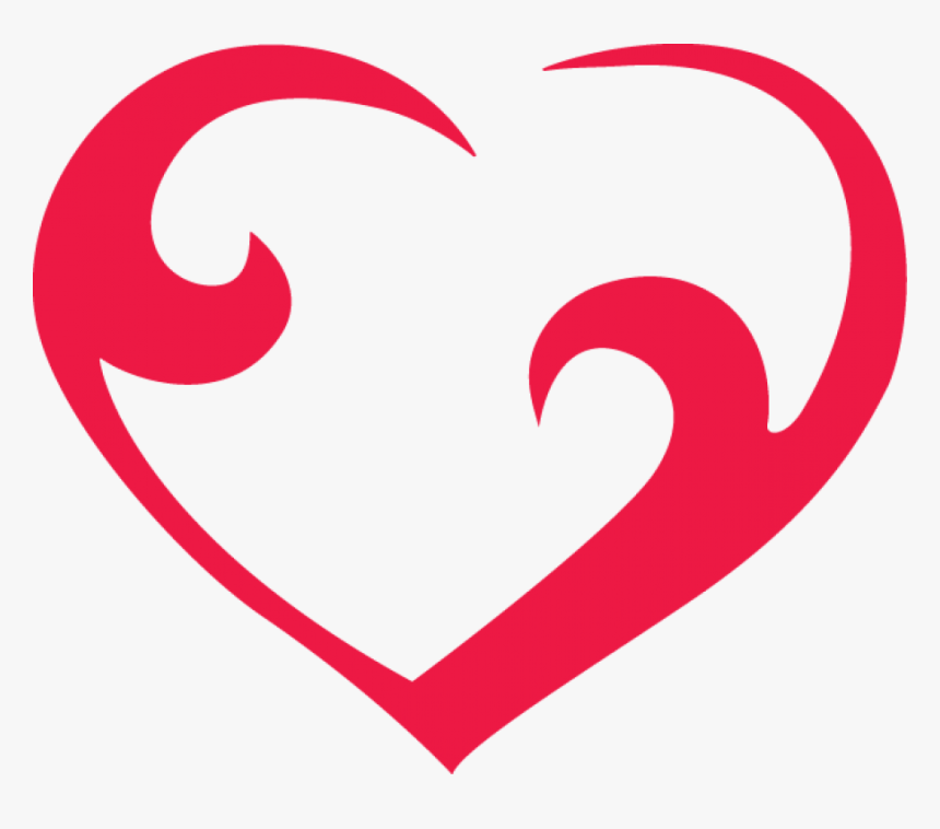 Curved Red Outline Heart Png Image, Transparent Png