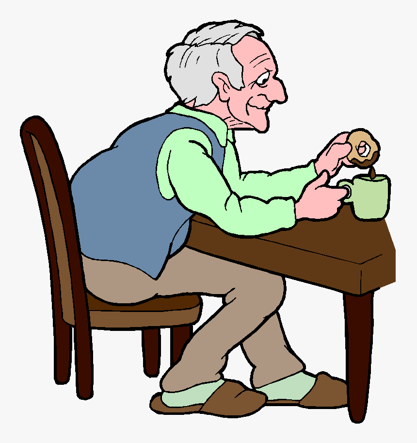 Transcript Of Introductory Video - Cartoon Old Man Sitting, HD Png Download