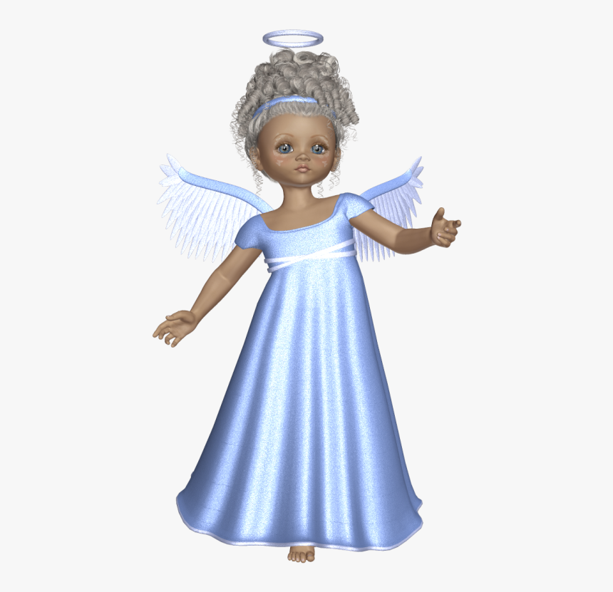 Cute 3d Angel With Sky Blue Dress Png Picture​ - Dress, Transparent Png