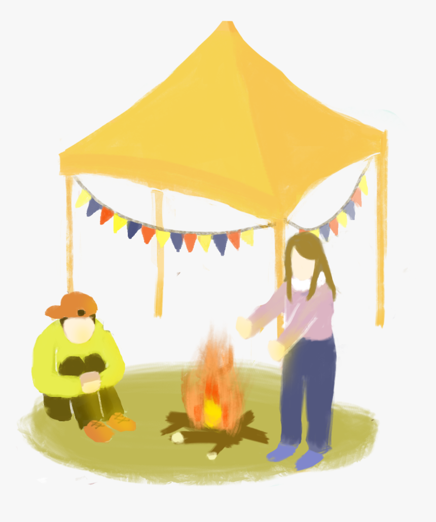 เต็นท์ งาน วัด การ์ตูน, HD Png Download