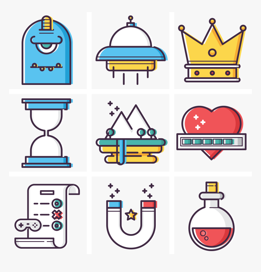 Mbe风格游戏图标合集图片, HD Png Download