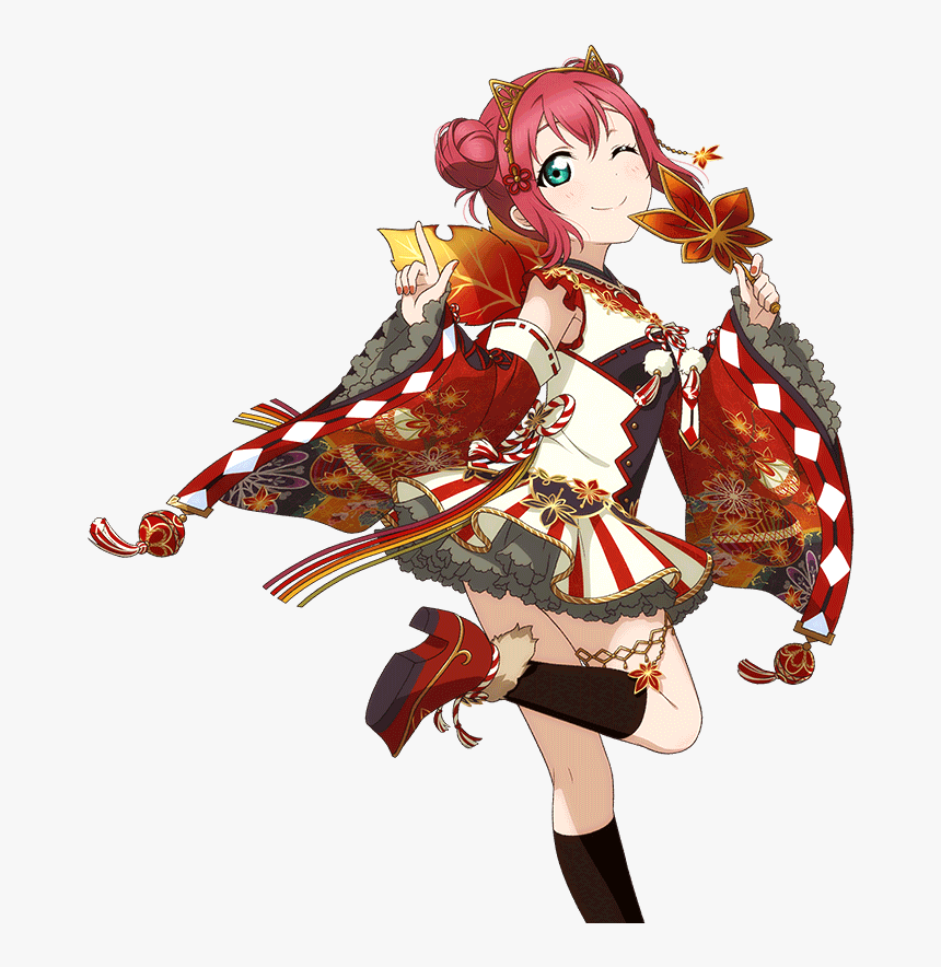 ##anime #manga #girl #cute #kawaii #autumn #fall #leaves - Autumn Ruby Love Live, HD Png Download