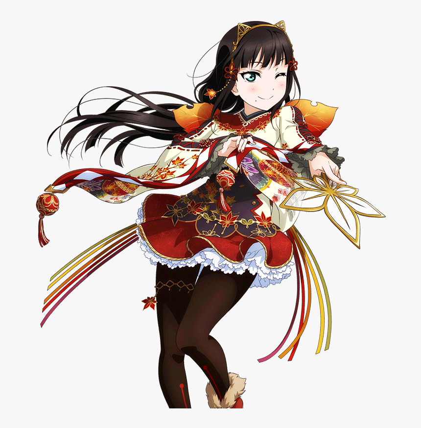 #anime #manga #girl #cute #kawaii #autumn #fall #leaves - Love Live Autumn Dia, HD Png Download