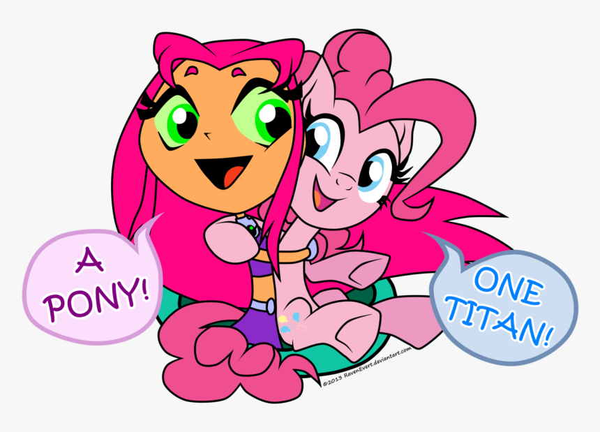 Png Royalty Free Artist Ravenevert Clothes - Starfire And Pinkie Pie, Transparent Png