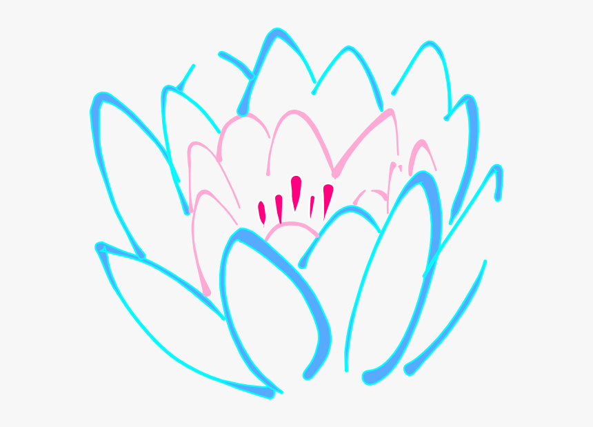 Lotus 3 Colour Blue - Lotus Flower Clip Art, HD Png Download