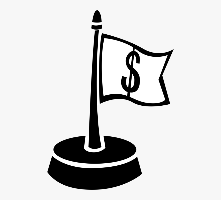 Vector Illustration Of Financial Concept Waving Flag, HD Png Download