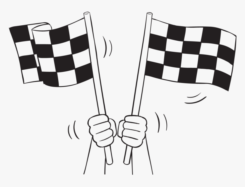 Two Flags Waving Depicting The Unofficial Start , Transparent - Mrs Indiarubber Duck Poem, HD Png Download