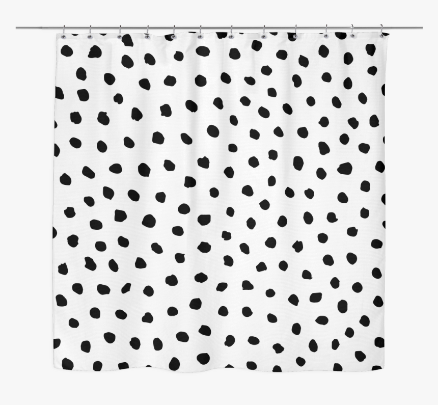 Polka Dots Shower Curtain Black And White Dot Pattern, HD Png