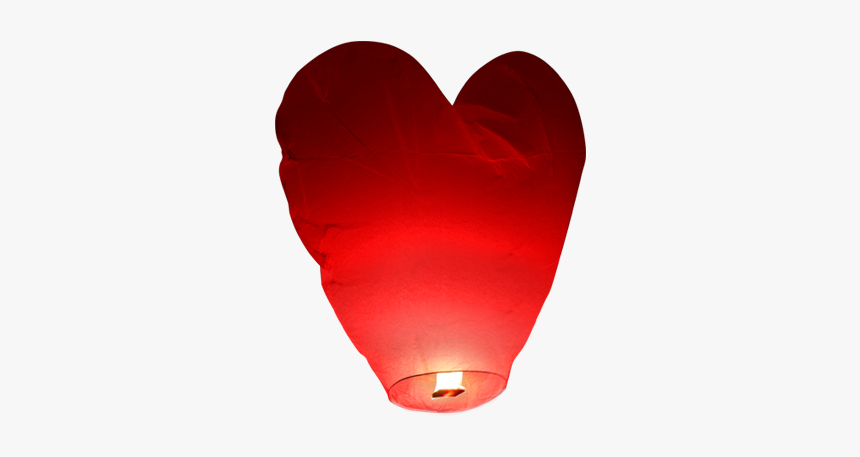 Red Heart Sky Lantern - Heart, HD Png Download