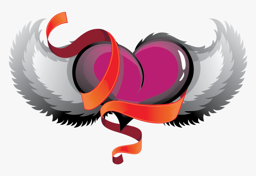 Design Heart With A Ribbon, HD Png Download
