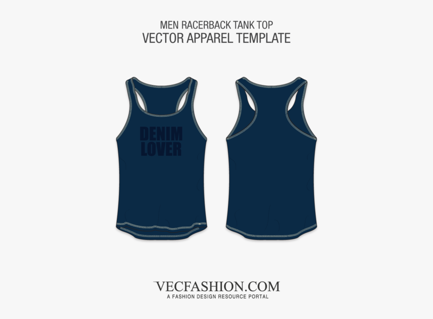 Navy Blue Tank Top Template, HD Png Download