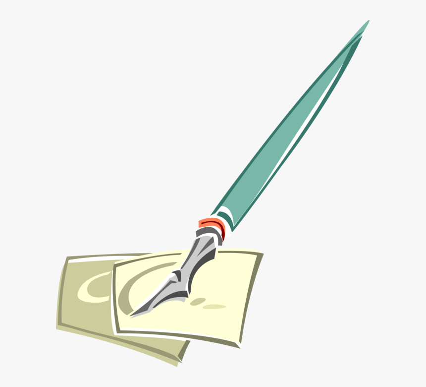 Vector Illustration Of Fountain Pen Writing Instrument - Cold Weapon, HD Png Download