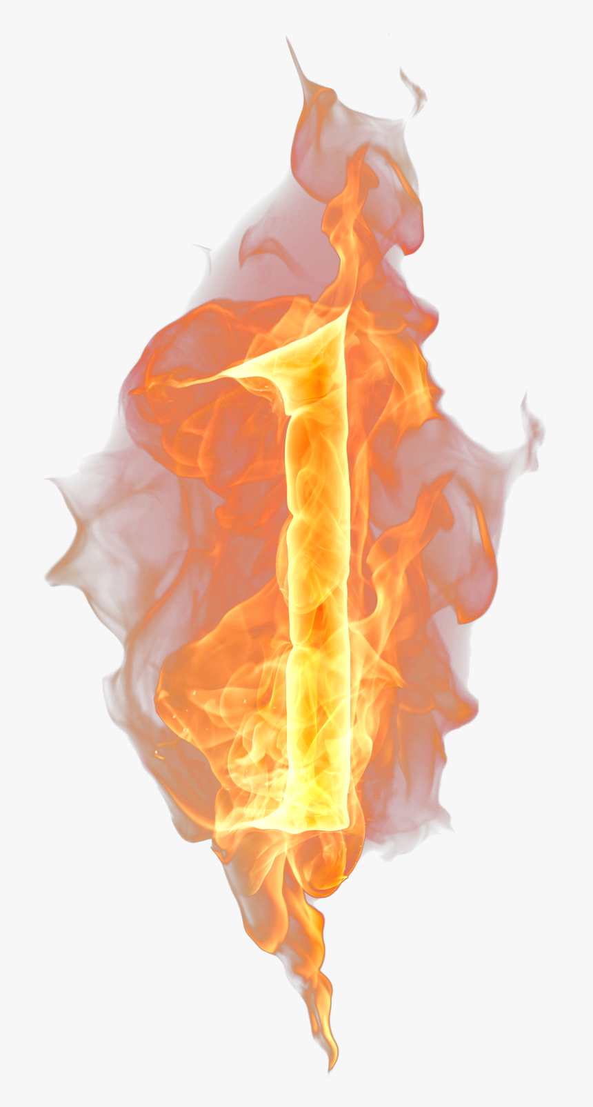1 Number Png Free Image - Number And Flame Png, Transparent Png