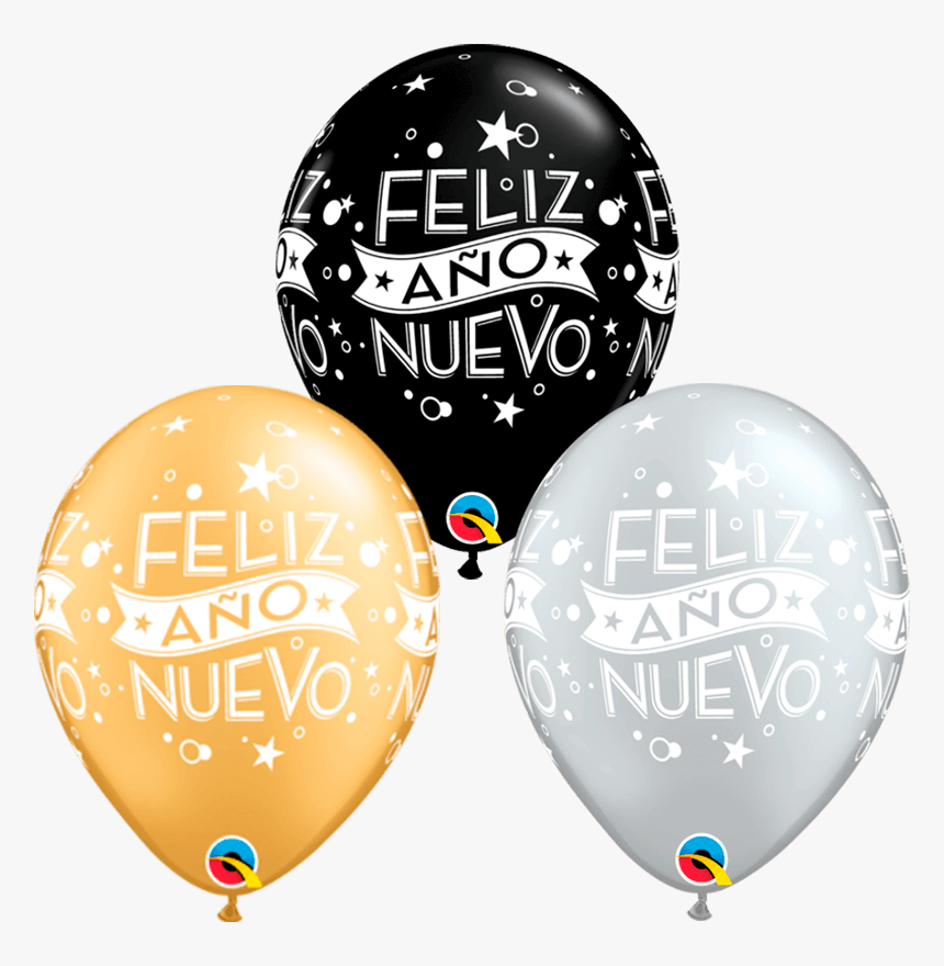 Globo Látex Feliz Año Nuevo Surtido Confetti - Balloon, HD Png Download