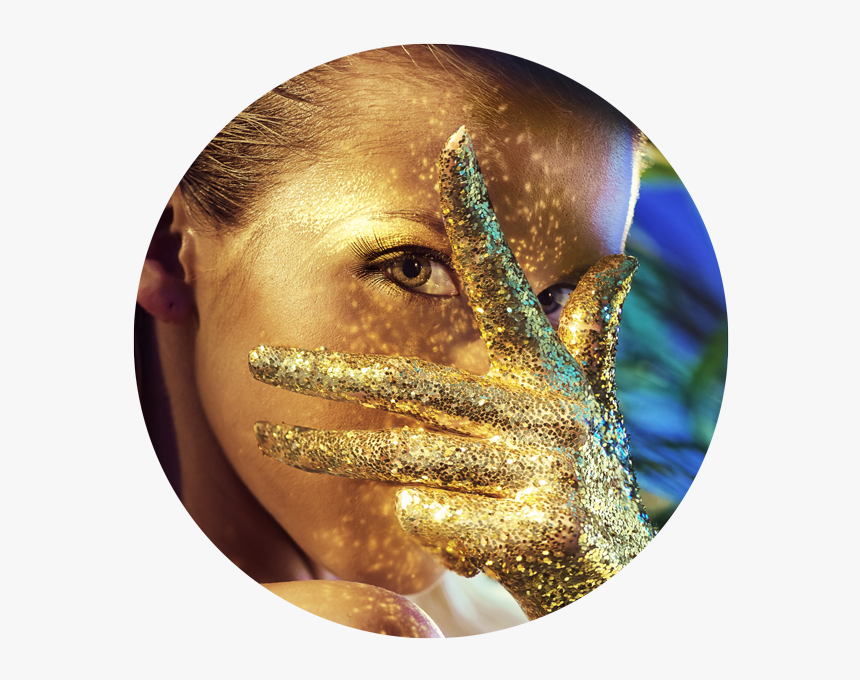 Girl Goldglitter Circle 600px - Colecao Po Acrilico Tones, HD Png Download