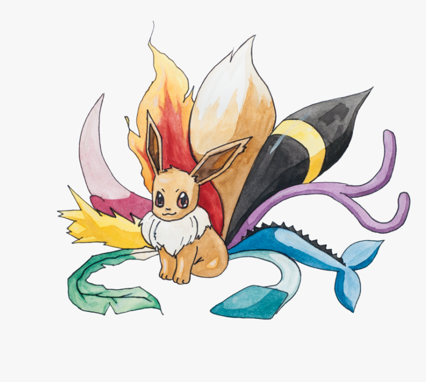 Eevee With All Tails, HD Png Download