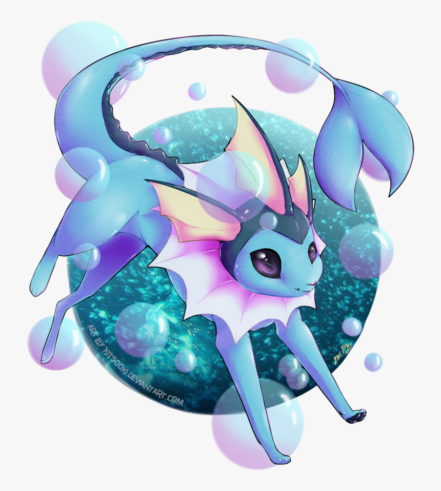 Eevee Vaporeon Fan Art, HD Png Download