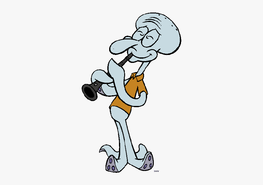 Squidward Playing The Flute, HD Png Download