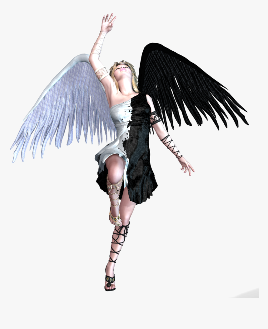 Angel Blk And White Wings Png Variety Deviantart - Fallen Angel Png, Transparent Png