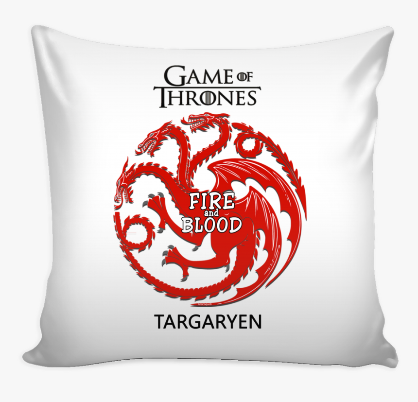 Game Of Thrones Pillow Cover Targaryen Fire And Blood - House Targaryen Logo Png, Transparent Png