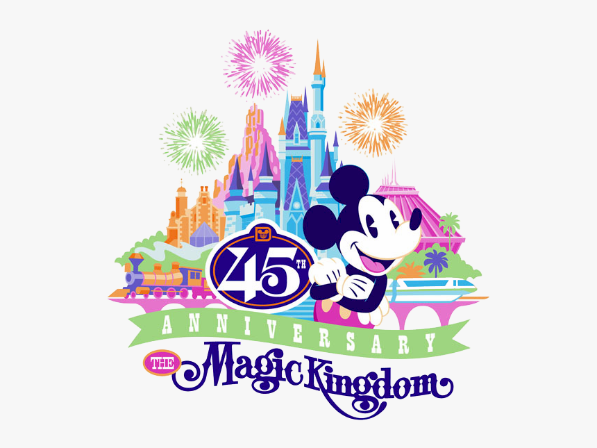 Magic Kingdom Clipart Image Stock Disney Magic Kingdom - 45th Magic Kingdom Anniversary, HD Png Download