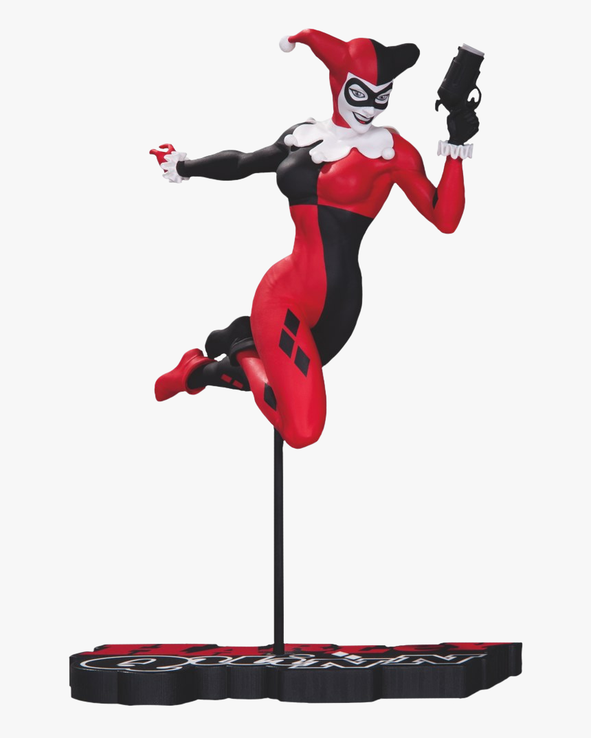 Harley Quinn Red, White & Black 7” Statue By Terry - Harley Quinn Red White & Black Statue, HD Png Download