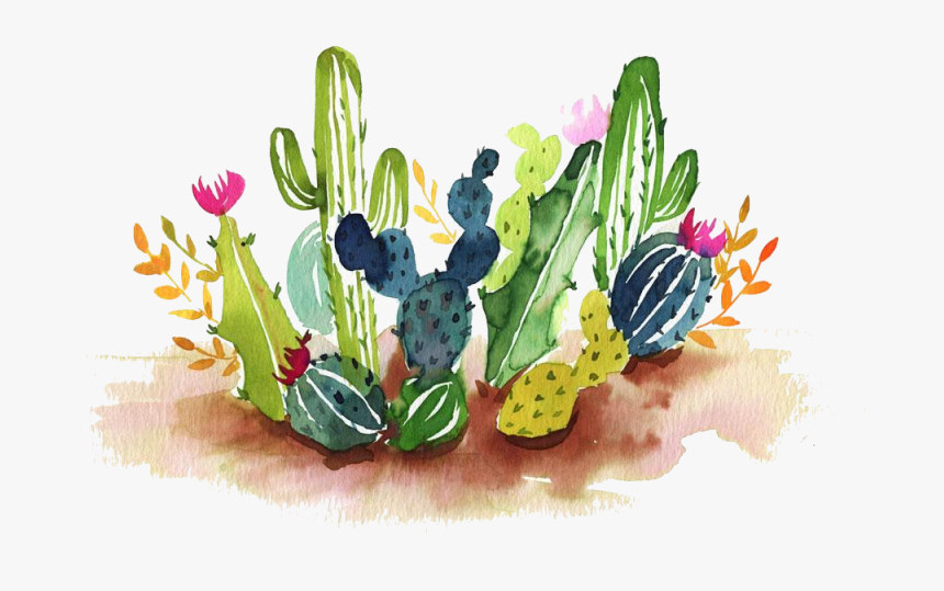 Cactus Watercolour, HD Png Download