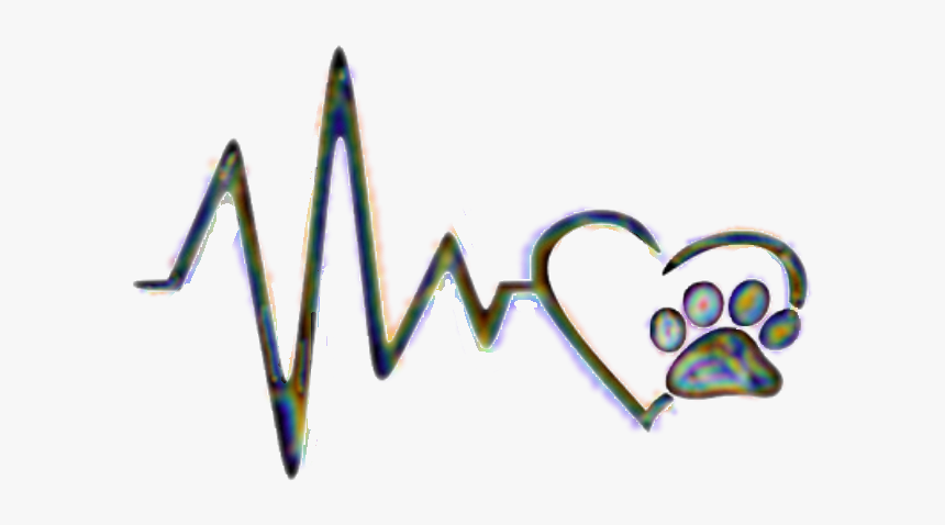 #heartbeat #pawprint #love #pet - Heart Beat Decal Sticker, HD Png Download
