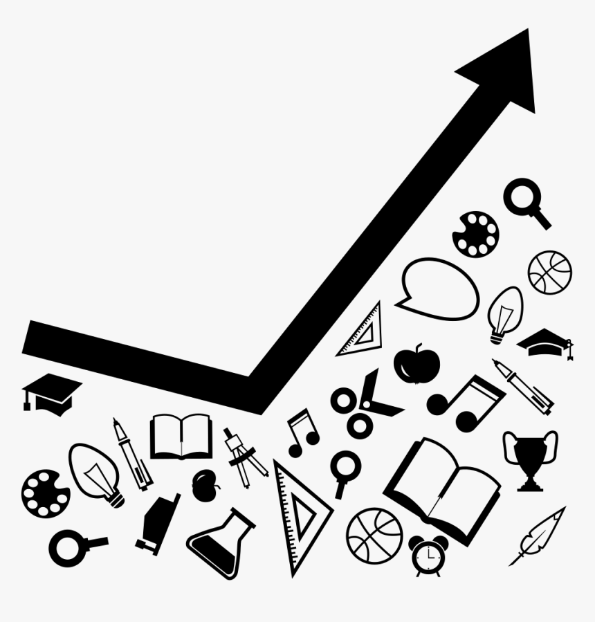 Line Graphic For Education With Materials Down The - Portable Network Graphics, HD Png Download