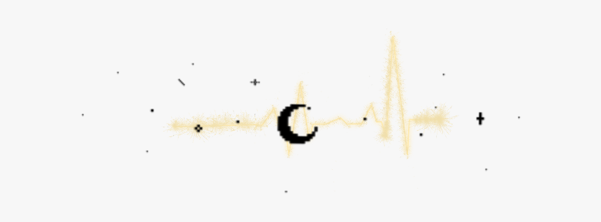 #stars #moon #heartbeat #gold #black - Calligraphy, HD Png Download