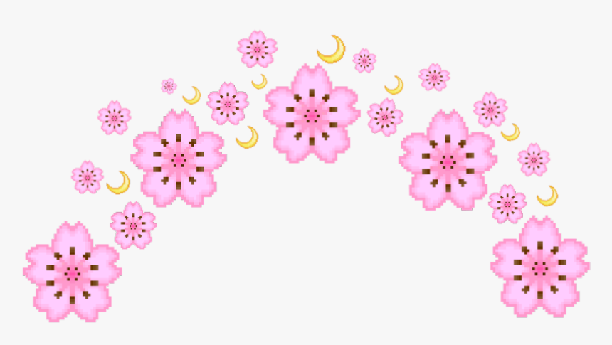#flower #flowers #emoji #pink #moon #moons #pixel #yellow, HD Png Download