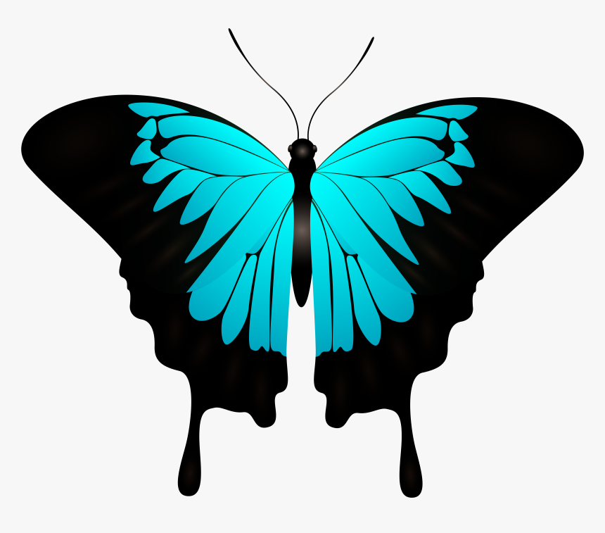 Blue Butterfly Decorative Transparent Image Clipart, HD Png Download