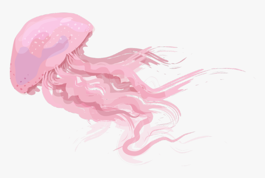 #illustration #jellyfish #pastel #pink #ftestickers - Illustration, HD Png Download