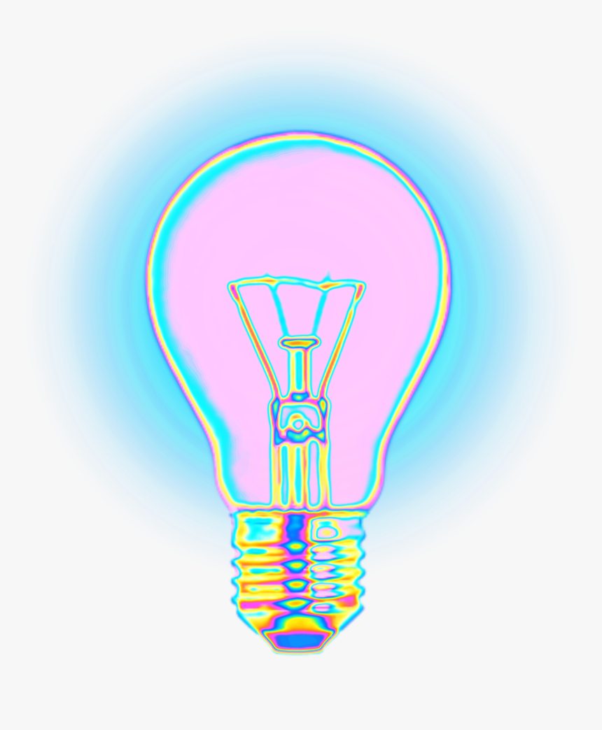 #lightbulb #lamp #light #holographic - Illustration, HD Png Download