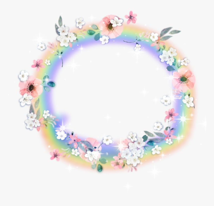 #circle #rainbow #floral #flowers #flowers #flowercircle - Circle, HD Png Download