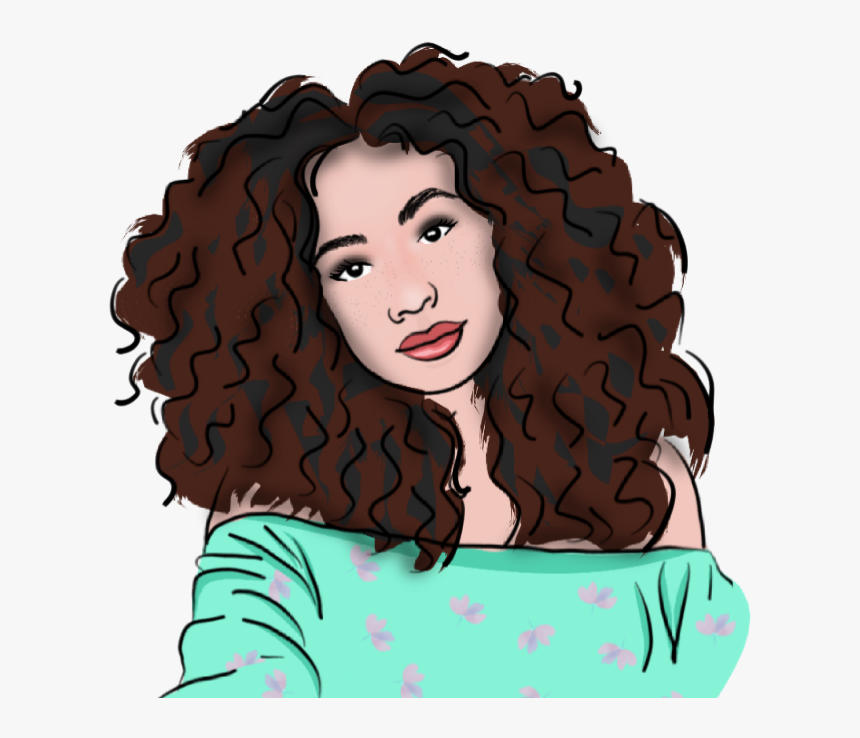 #girl #curlyhair #people - Illustration, HD Png Download