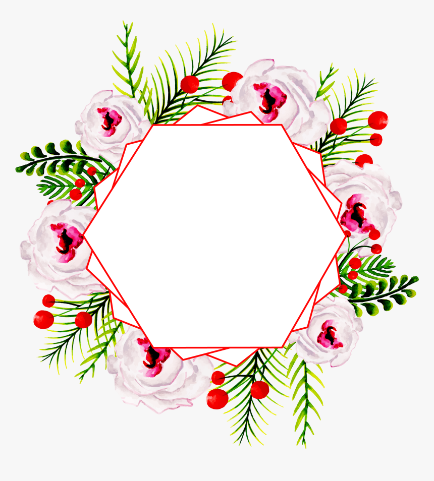 Floral Frame Black Background, HD Png Download