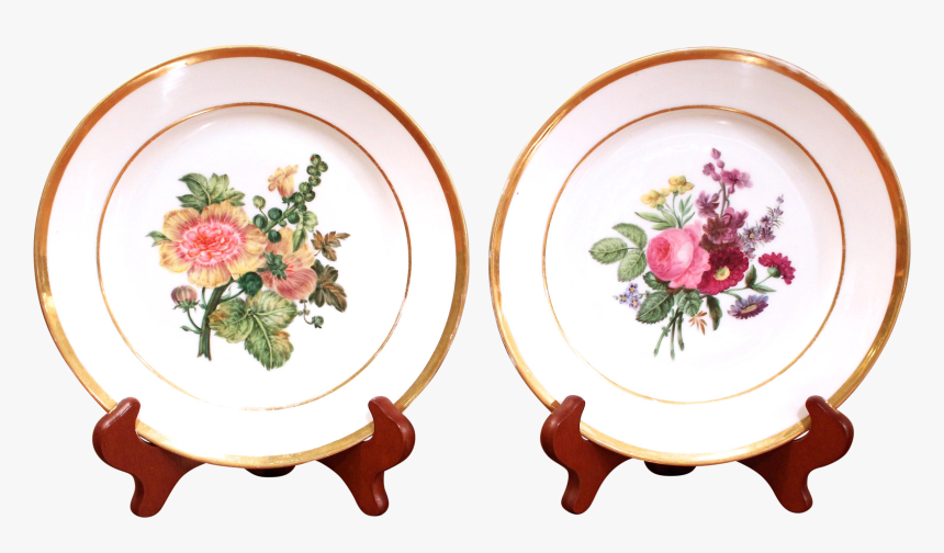 19th Century Deroche Paris Porcelain Floral Plates - Deroche Paris Plates, HD Png Download