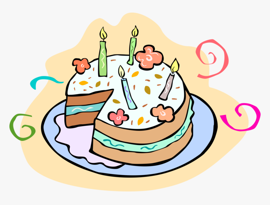 Vector Illustration Of Sweet Dessert Baked Birthday, HD Png Download