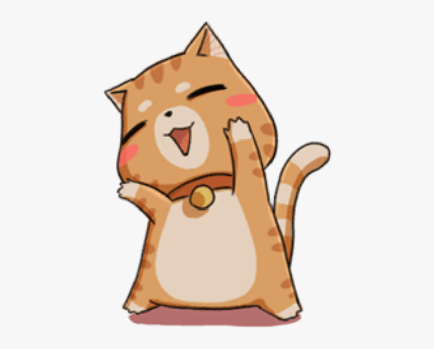 #kawaii #cute #overlay #png #cat #kitty #edit - Sumo Cat Line Sticker, Transparent Png