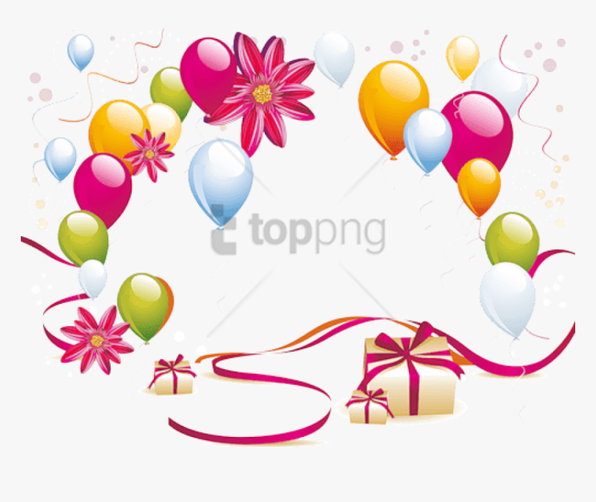 Free Png Gifts And Balloons Png Image With Transparent - Background Design With Balloons, Png Download