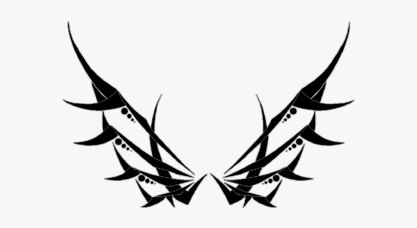 #wings #black #tattoo #design #tribal #cool #awesome, HD Png Download