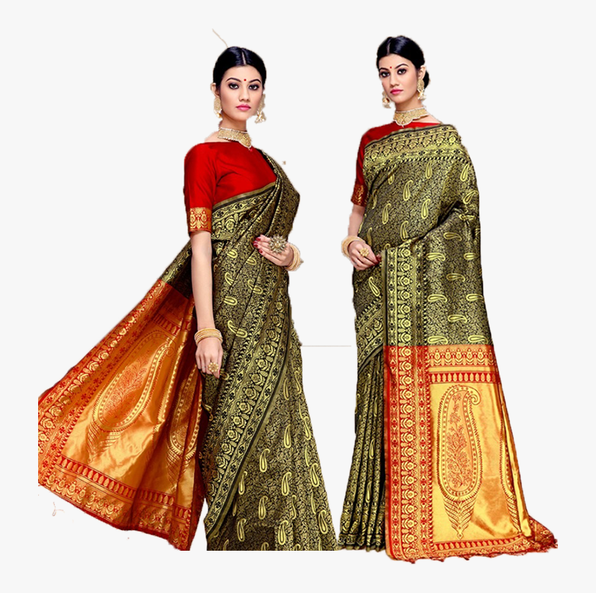 Banaras Silk Saree - Silk, HD Png Download