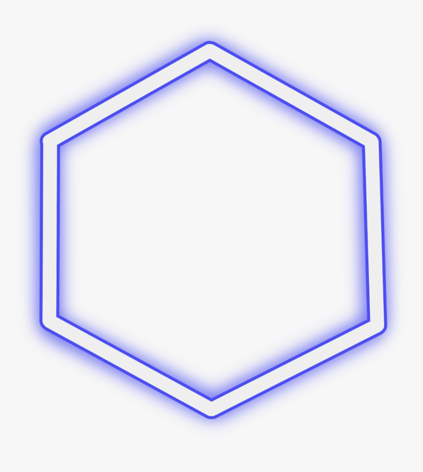 #neon #hexagon #blue #round #freetoedit #circle #geometric - Octagram, HD Png Download