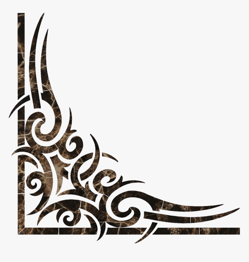 Tribal Corner Scroll Emperador - Corner Tribal, HD Png Download