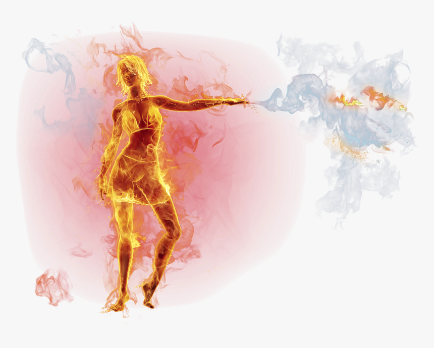 #ftestickers #fantasyart #woman #fire #flames #smoke - Transparent Man On Fire Png, Png Download